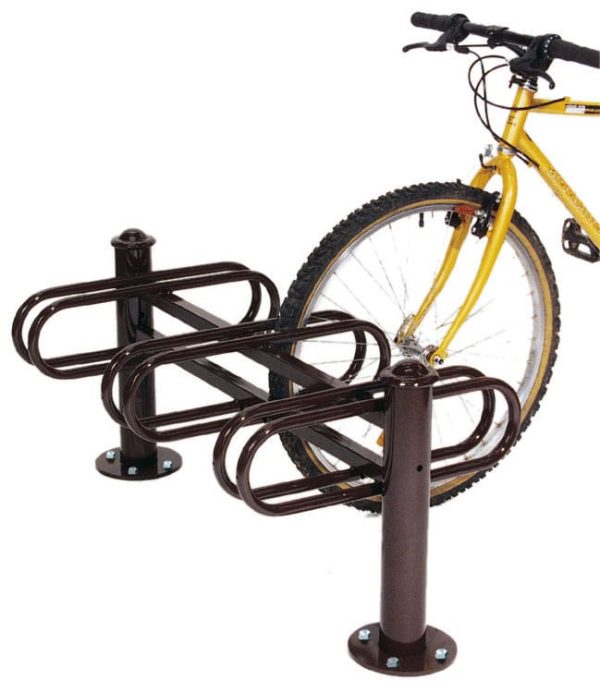 double sided decorative 6 space cycle rack floor mounted