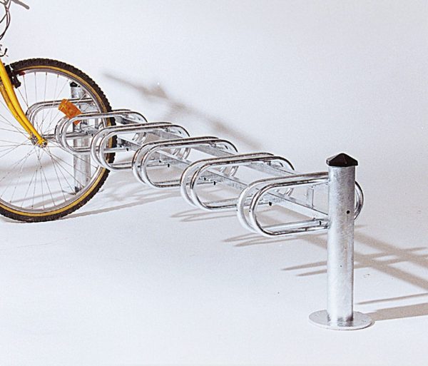 Galvanised 6 space single sided cycle rack