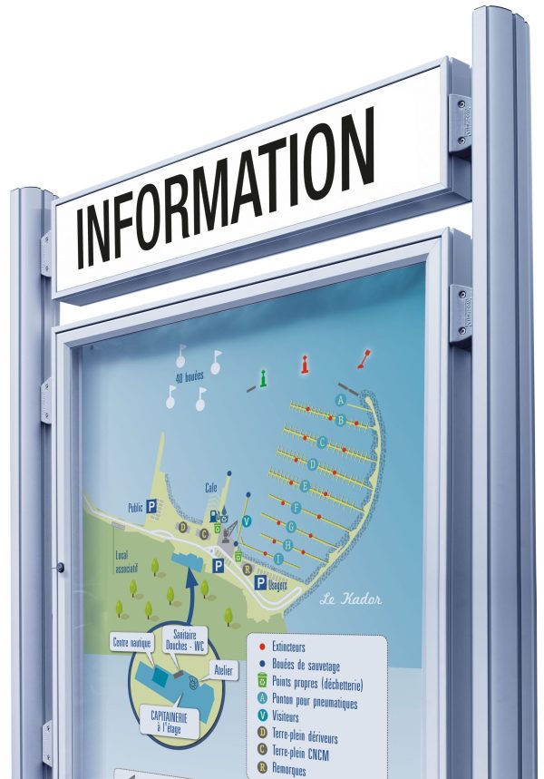 External Noticeboard 16 A4 portrait display with 75mm profile frame