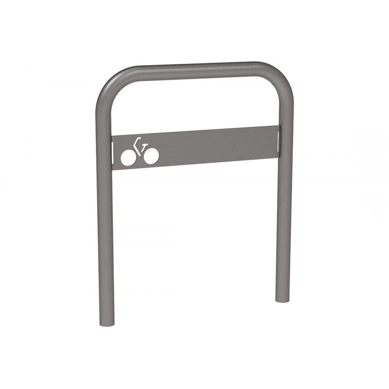 Bicycle Stand with Bike Motif Panel and Hoops for Locks