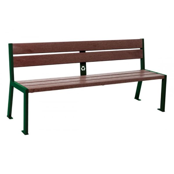 1.8m length recycled plastic bench without armrest