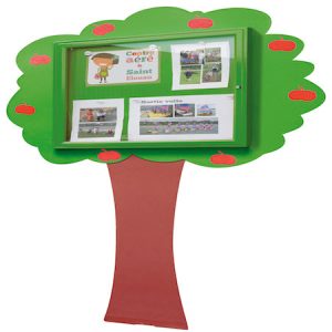 Wall mounted tree shaped external school noticeboard