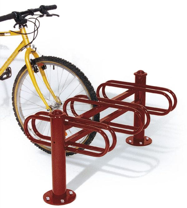 decorative 3 space double sided cycle rack