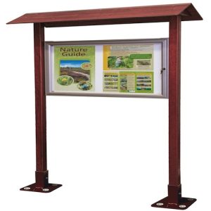 Park Noticeboard HPL Roof 8 A4 display with Hardwood posts