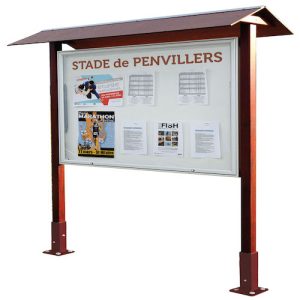 Park Noticeboard HPL Roof 18 A4 display with Hardwood posts
