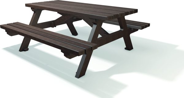 External picnic table 2.0m ion brown recycled plastic