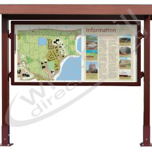 Park Noticeboard HPL Roof 27 A4 display with Hardwood posts