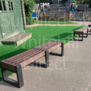 Recycled Plastic Stratton Backless Bench 1800mm in black and brown