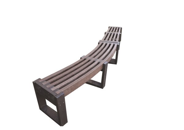 Eco Friendly Recycled Plastic curved Bench outdoor seating option