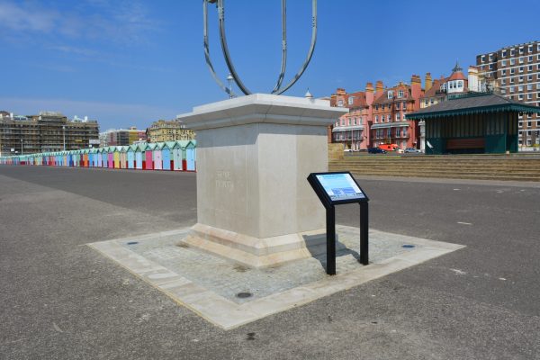 Outdoor information board at Hove Plinth freestanding lectern