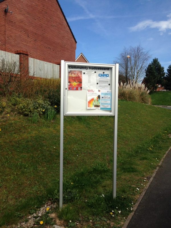 External notice board post mounted 6A4 display weather proof