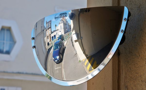 Wide angled drive way safety mirror