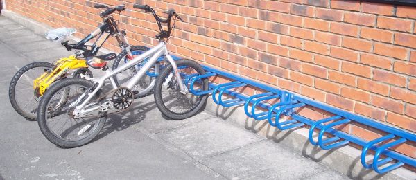 Wall mounted 6 space cycle rack steel design and construction