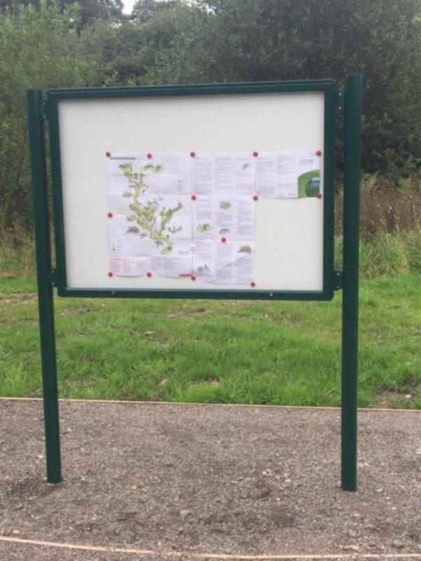 External Noticeboard 18A4 Landscape display with 75mm profile frame available in colour options Silver Anodised
